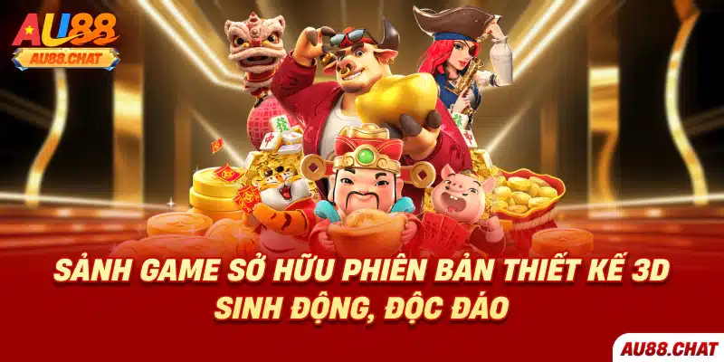 Sảnh game sở hữu phiên bản thiết kế 3D sinh động, độc đáo